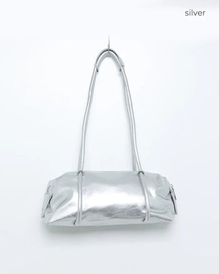 Simple faux leather shoulder bag