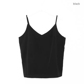 V-neck satin sleeveless top