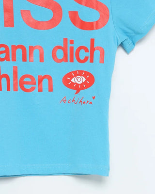 kiss lettering short-sleeved T-shirt
