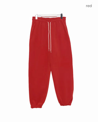Waist string fleece pants