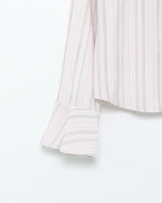 Gradient stripe flared cuff shirt