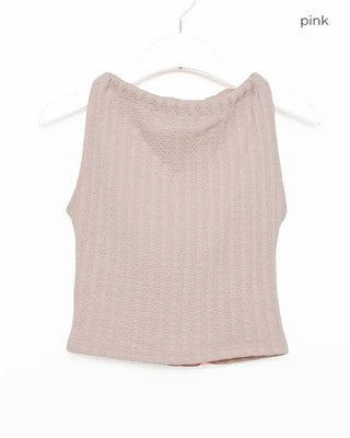 Knit halter neck gathered camisole