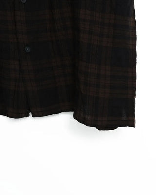 (Unisex) Check Roll-Up Short-Sleeve Shirt