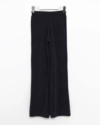 Pile waist wide rib bootcut pants