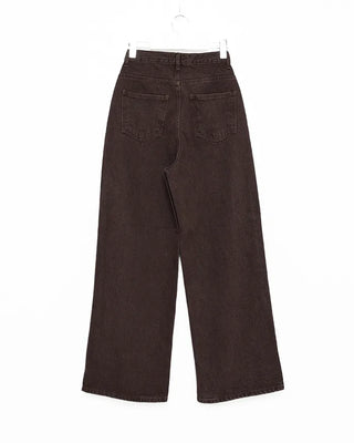 Brown cotton straight pants