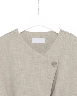 Drop-shoulder cropped vest jacket