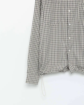 Gingham check oversized hoodie shirt
