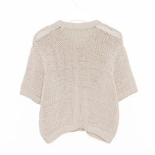 Short-sleeved knit cardigan