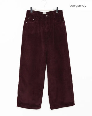 Wide corduroy long pants
