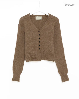 Black button-up V-neck cardigan