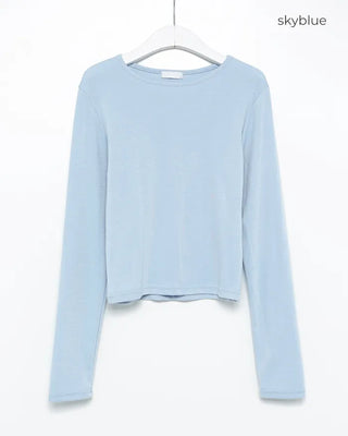 Round neck loose long-sleeve T-shirt