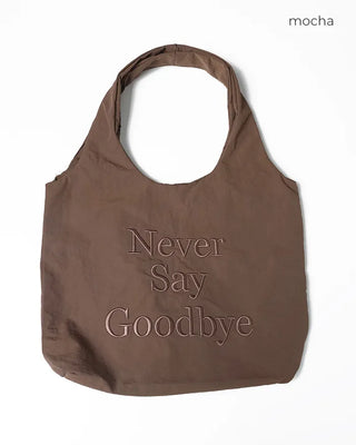 Bold lettering stitch tote bag