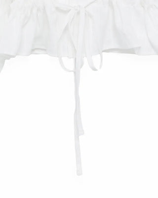 Big collar shirred waist blouse