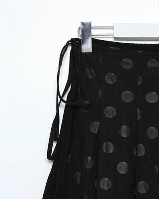 Dot Wrap Point Midi Skirt