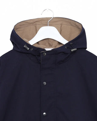 Two-tone hooded oversized jacket