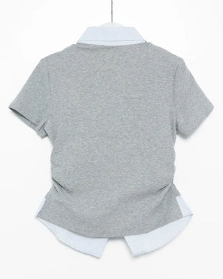 Shoulder Tie Shirt Layered T-Shirt