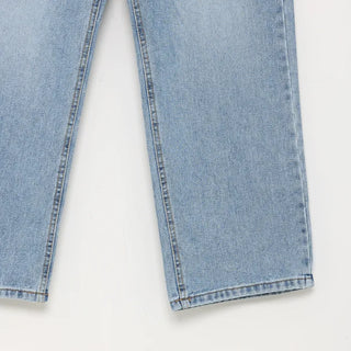 Unisex basic denim wide-leg pants