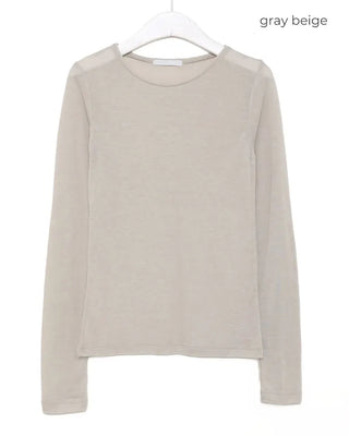 Round neck sheer long sleeve