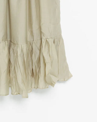 Back Ribbon Shirring Sleeveless Long Dress