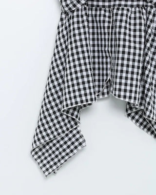 Checked ribbon camisole