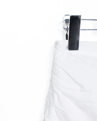 Shirred tiered pleated mini skirt