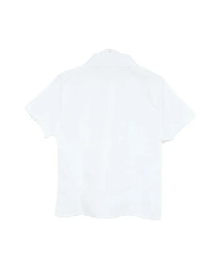 Lace-detail short-sleeved blouse