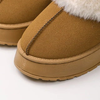 Suede fur loafers