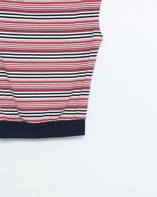 Striped sleeveless off-shoulder top