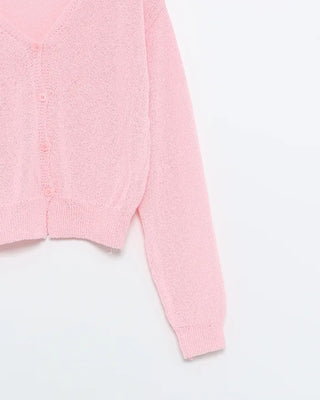See-through V-neck cardigan