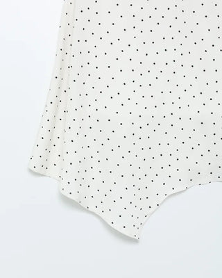 Polka dot asymmetrical midi skirt