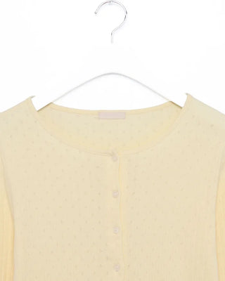 Ribbed perforated slim cardigan