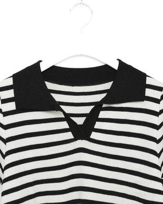Striped short-sleeve knit