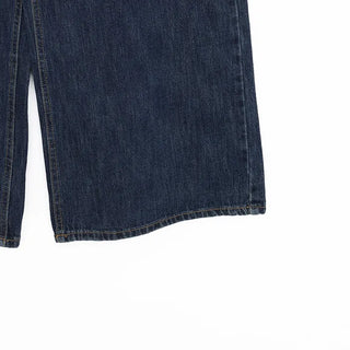 Blue denim wide-leg pants
