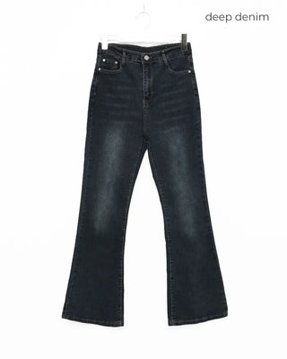 Washed bootcut denim