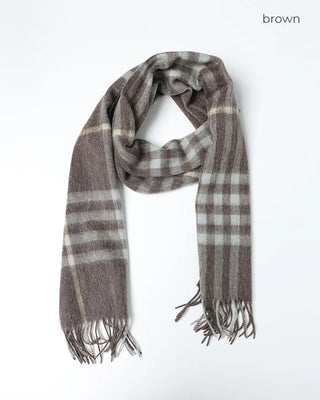Checked wool blend scarf