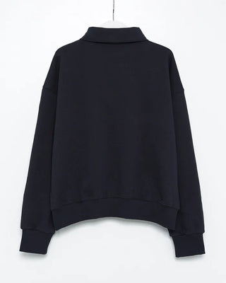 Drop shoulder polo neck sweatshirt