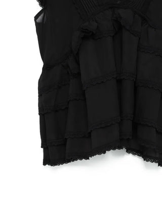 Can-can volume sleeveless blouse