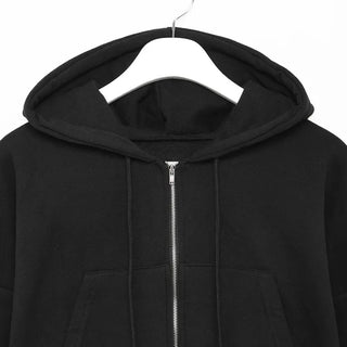 Basic Cropped Hooded Zip-Up