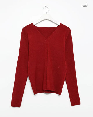 V-neck side-button cardigan