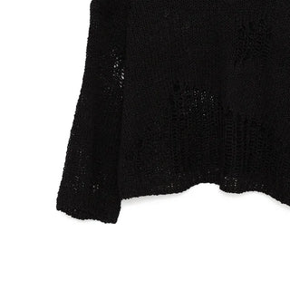 Damaged perforated knit