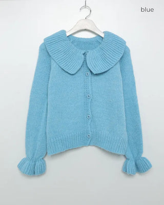 Frill collar cardigan