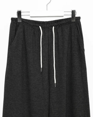 Rib-knit wide-leg easy pants