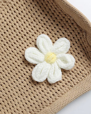 Daisy Flower Knit Bag