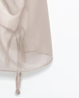 Button halter neck sheer bustier