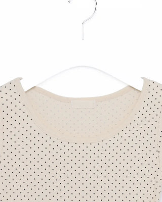 Pindot Long Neck Rib Half T-Shirt