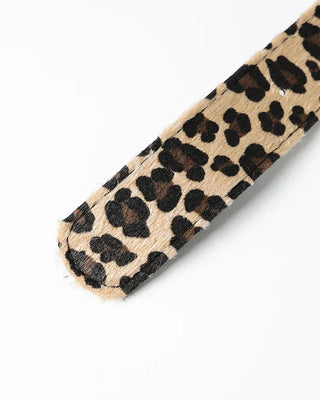 Round leopard belt
