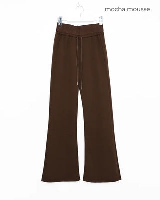 Elastic waist bootcut pants