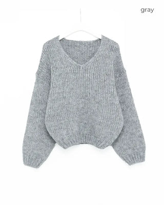 V-neck oversized knit