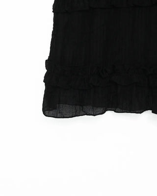 Sheer ruffle layered midi skirt