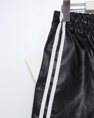 Waistband leather pants